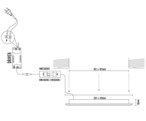 LED - Deckenlampe 6W / PS / SMD / 3000K - 4000K - 6000K / WH - LPL231