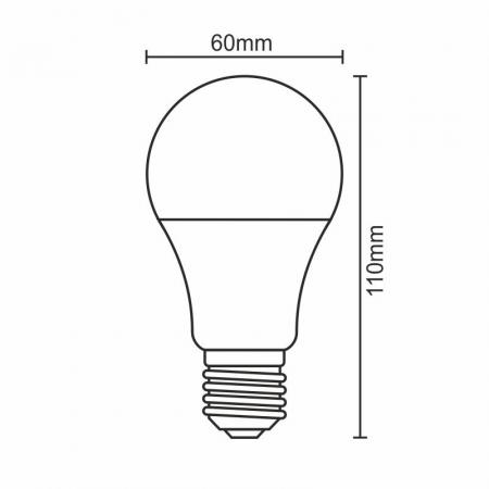 LED Leuchtmittel 12W - A60 / E27 / SMD / 6500K - ZLS503