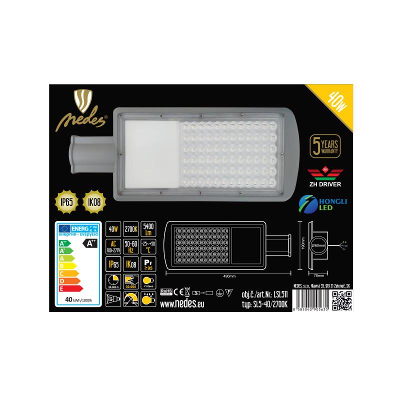 LED Strassenleuchte 40W / 2700K - LSL511