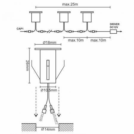 LED Bodenleuchte 0,4W / IP67 FL101 / 2800K - LFL110 4