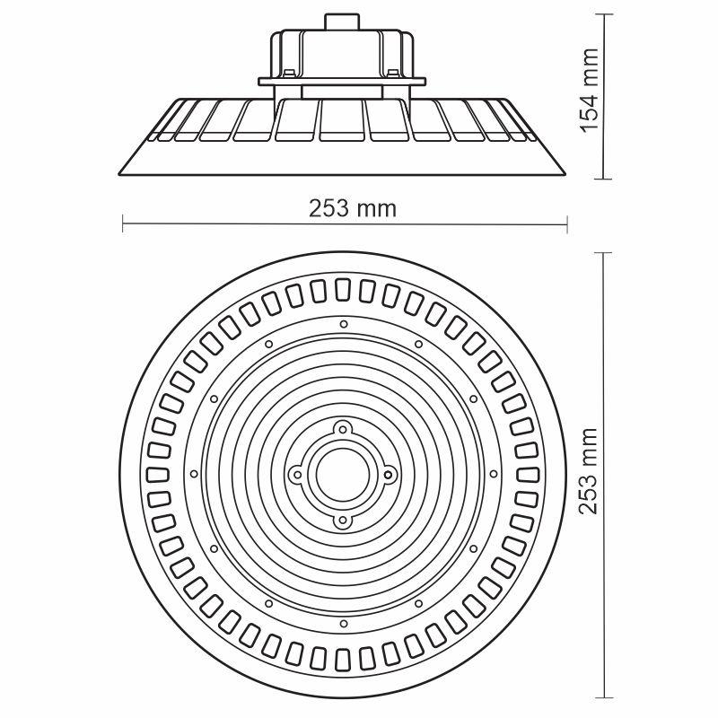 LED Lampe UFO 100W / IP65 / 5000K / 1-10V - LU321/1