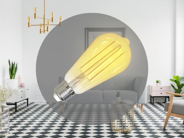 LED Filament-Leuchtmittel SLIM 4,5W VINTAGE - ST64 / E27 / 1800K - ZFS101 1