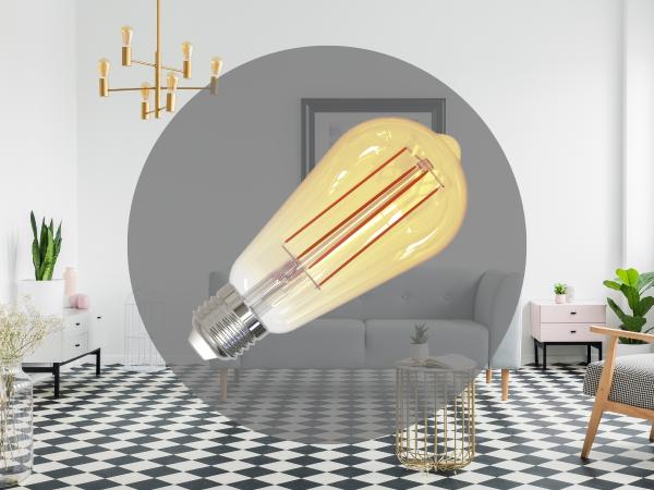 LED Filament-Leuchtmittel SLIM 4,5W VINTAGE - ST64 / E27 / 1800K - ZFS101