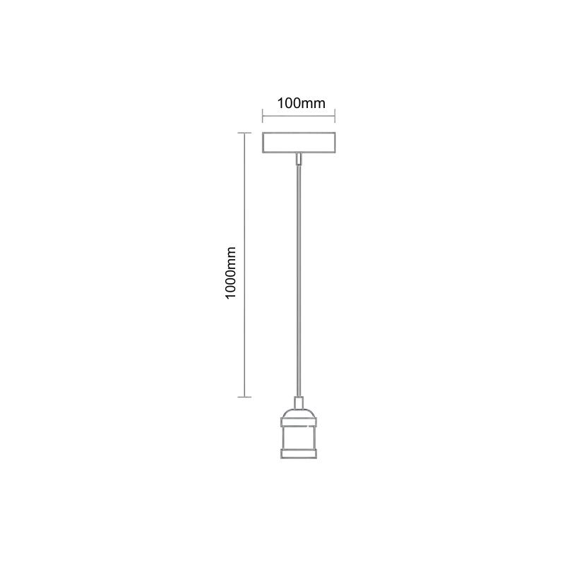 Hängeleuchte E27 / 1m / Schwarz - BH602B