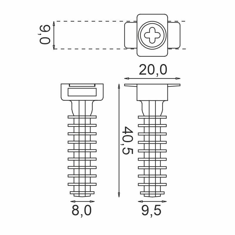 Kabelbinderhalter schwartz 8mm -TH01