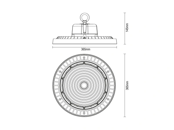 LED-Leuchte High Bay UFO 200W / IP65 / 5000K / 1-10V - LU423/1 10