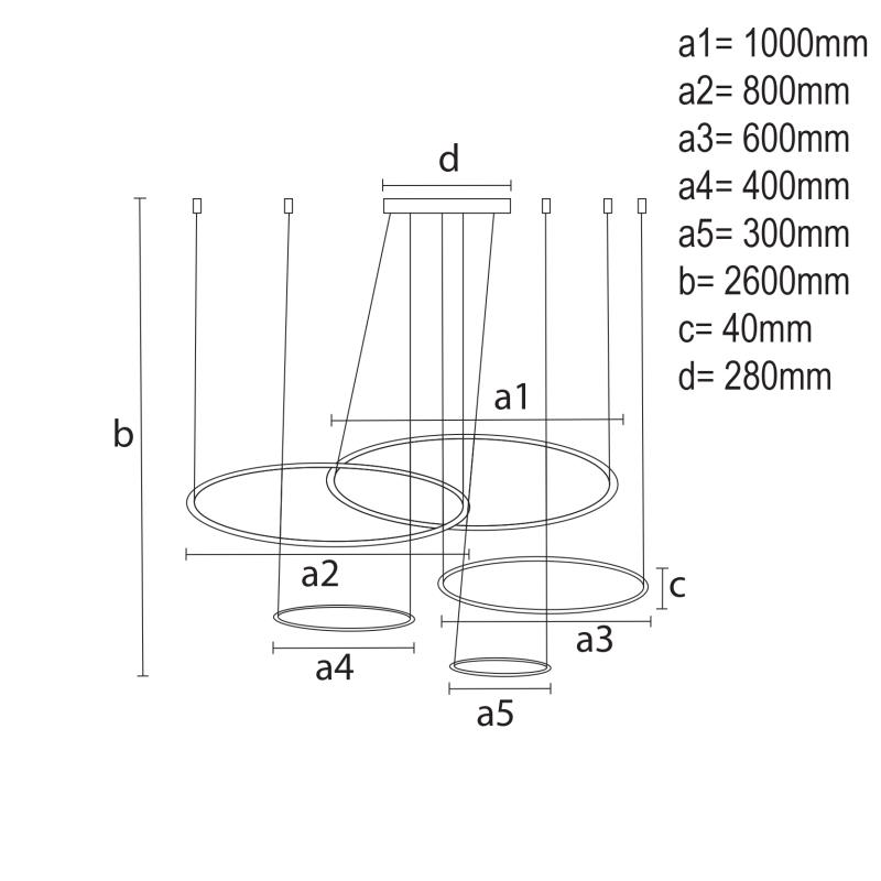 LED Hängelampe mit Fernbedienung 220W - J4372/G