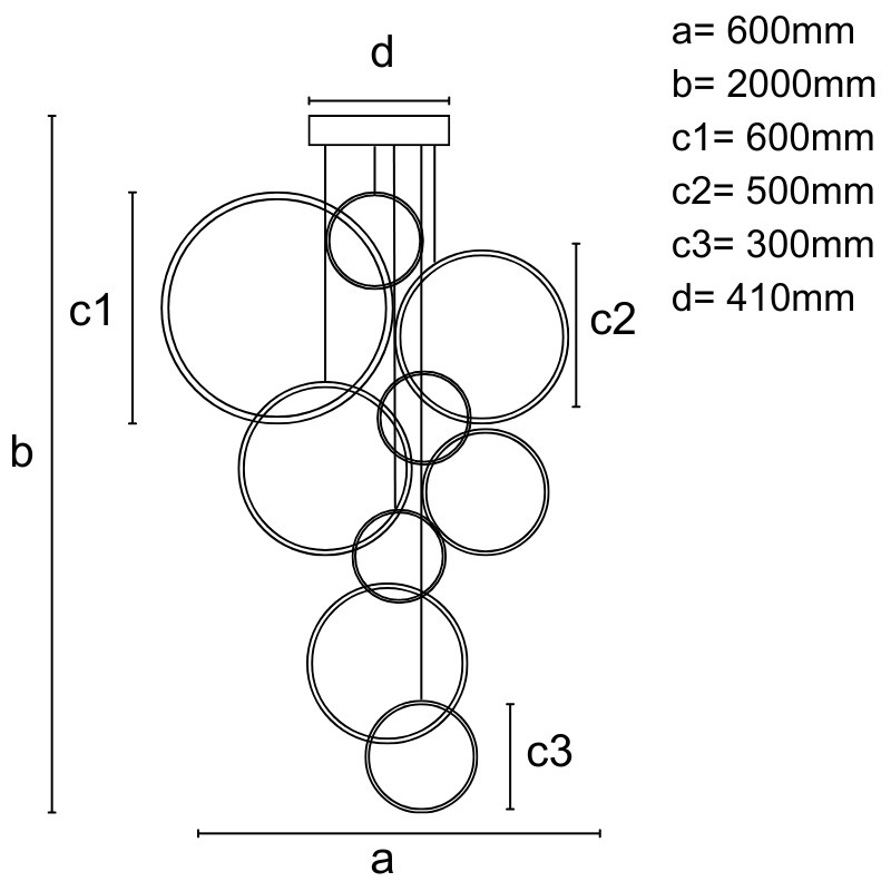 LED Hängeleuchte mit Fernbedienung 290W - J4371/B 8