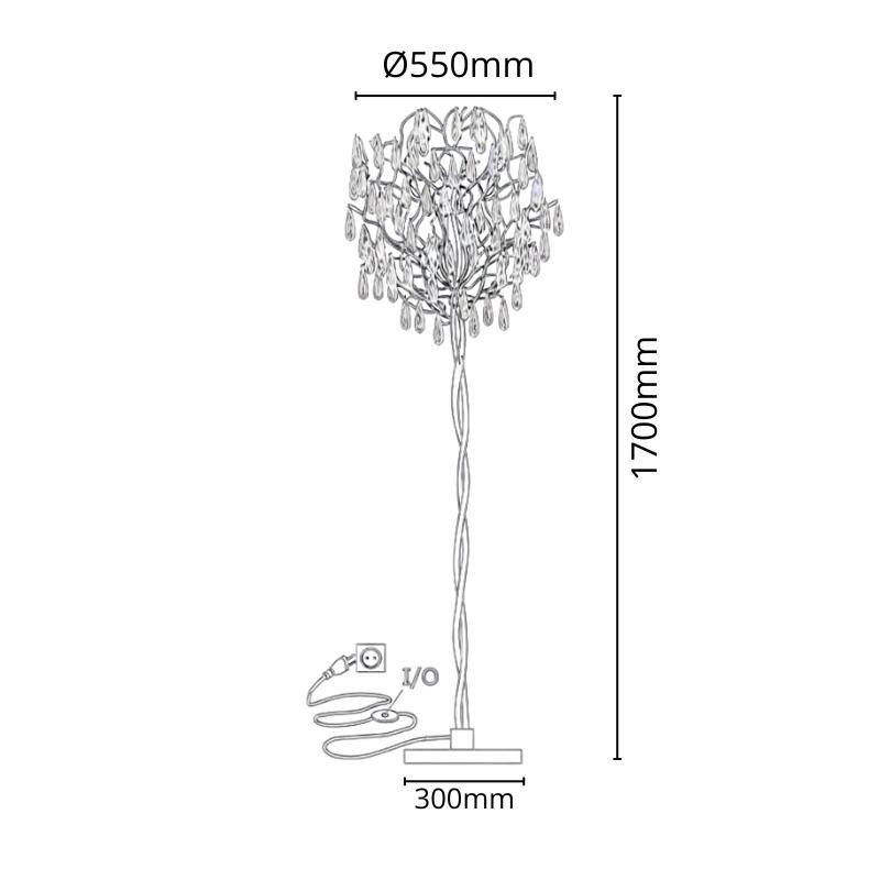 Luxuriöser Kristall Stehlampe 5 x G9 - CA061/F