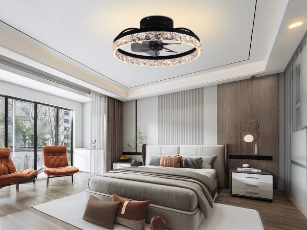 LED Deckenleuchte mit Fernbedienung und Ventilator 63W - JF1301/B 1