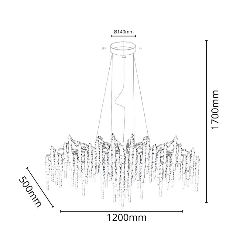 Luxuriöser Kristall Kronleuchter 13 x G9 - CA021/1200L