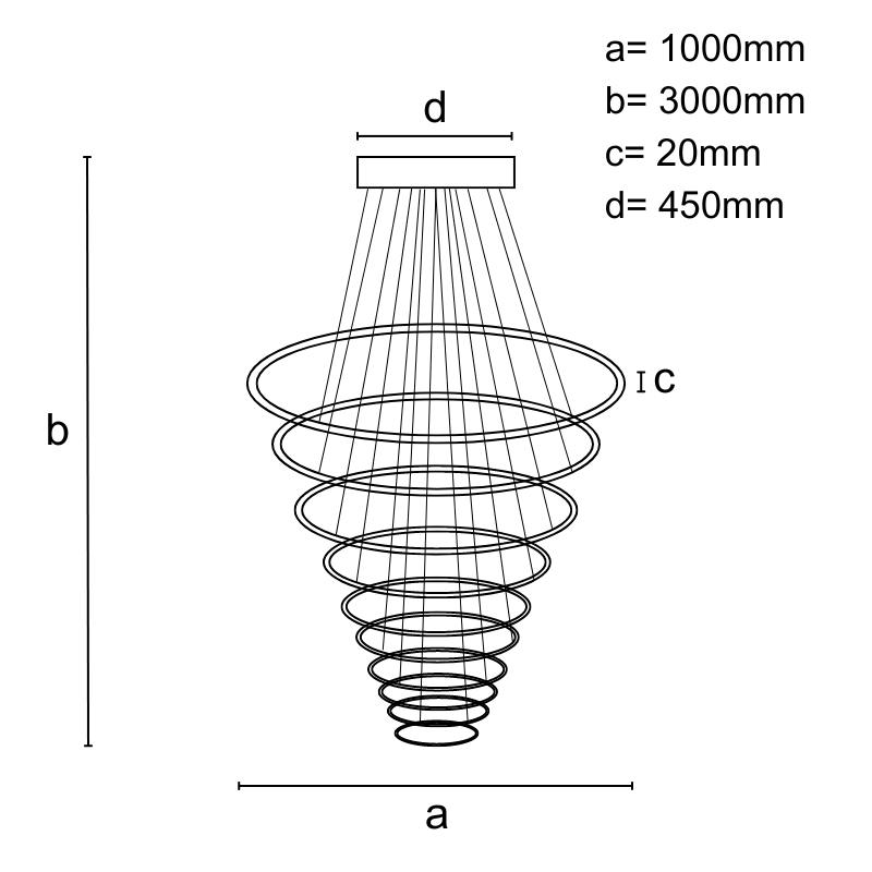 LED Hängeleuchte mit Fernbedienung 365W - J4373/B