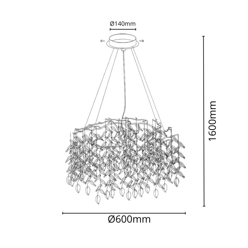 Luxuriöser Kristall Kronleuchter 9 x G9 - CA011/600