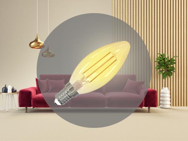 LED Filament-Leuchtmittel SLIM 4,5W VINTAGE - C35 / E14 / 1800K - ZFS103 1