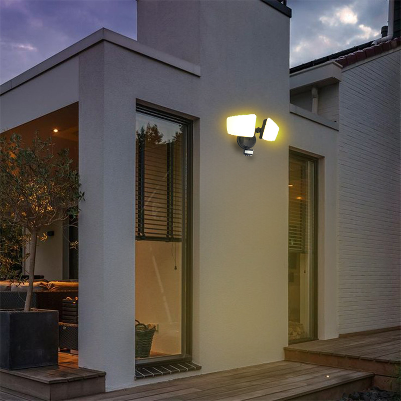 Schwarzer LED-Außenstrahler mit PIR-Sensor 24W/3000K/4000K/6000K - LFX025 6