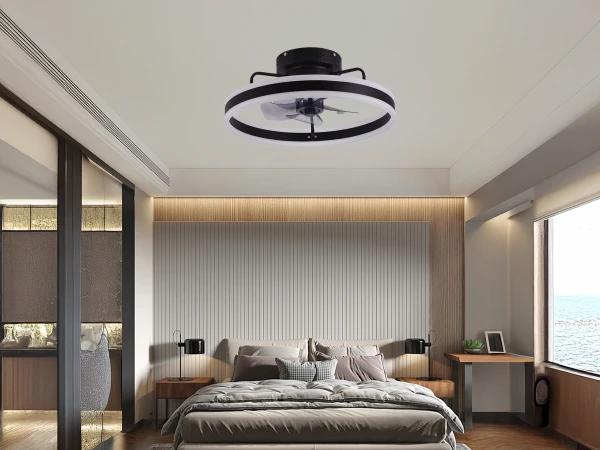 LED Deckenleuchte mit Fernbedienung und Ventilator 70W - JF1300/B