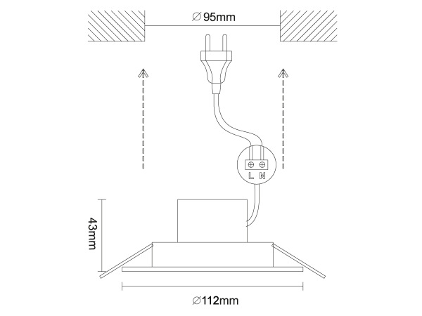 LED Einbauleuchte 9W / IP20 / 4000K - LDL524 5