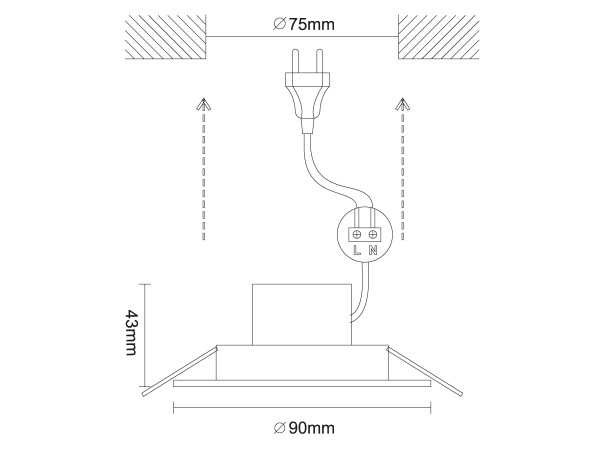 LED Einbauleuchte 9W / IP20 / 4000K - LDL524 5