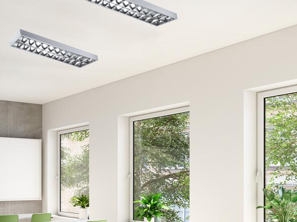 Weiße Rasteraufbauleuchte für 2 x T8 ( 120cm LED Röhren ) - TL203 2