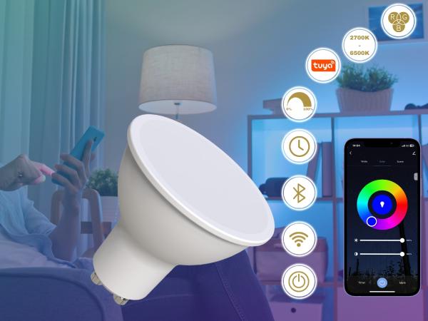 LED Leuchtmittel WIFI 4,5W - GU10 / CCT + RGB - ZLS135W 1