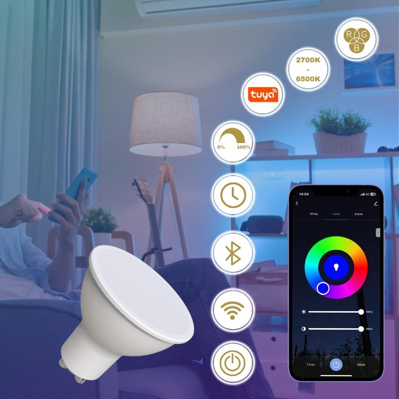 LED Leuchtmittel WIFI 4,5W - GU10 / CCT + RGB - ZLS135W