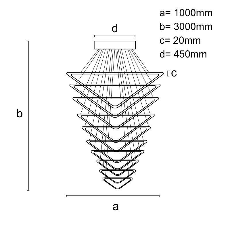 LED Hängeleuchte mit Fernbedienung 385W - J4374/B