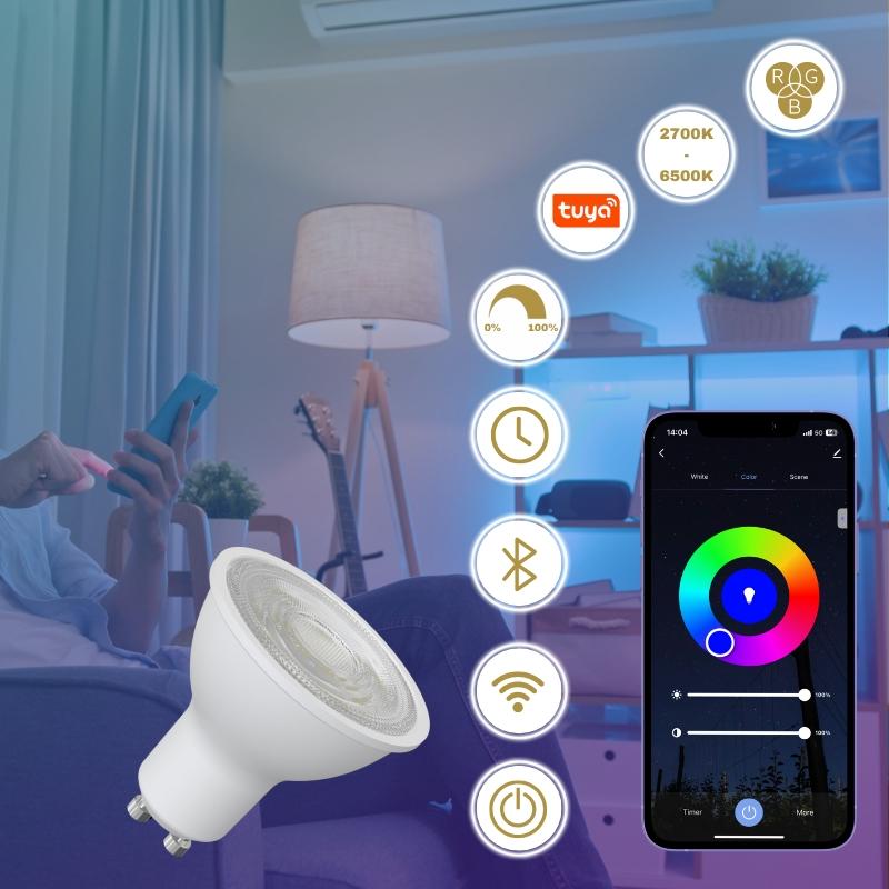 LED Leuchtmittel WIFI 4,5W - GU10 / CCT + RGB - ZLS135WA