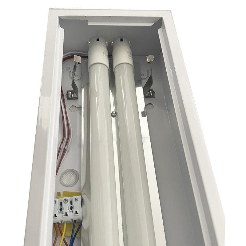 Weiße Rasteraufbauleuchte für 2 x T8 ( 120cm LED Röhren ) - TL301