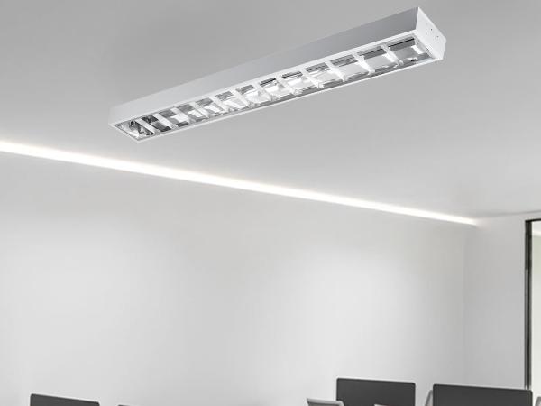 Weiße Rasteraufbauleuchte für 2 x T8 ( 120cm LED Röhren ) - TL301