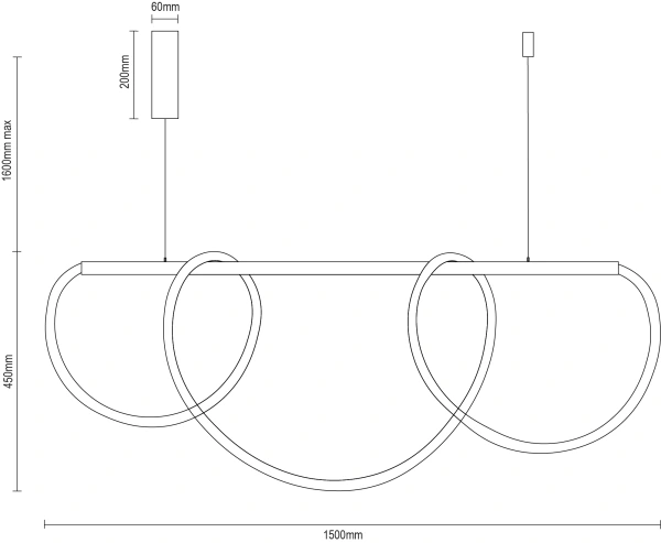 LED-Hängeleuchte + Fernbedienung 105 W – J4396/B 8