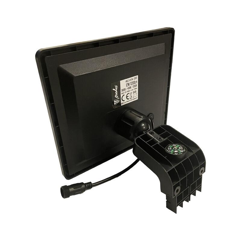 LED-Solar-Wandstrahler mit Sensor Schwarz 12W / 3000K - 4100K - 6500K - LS022