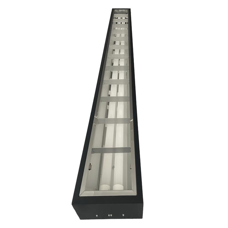 Schwarze Rasteraufbauleuchte für 2 x T8 ( 120cm LED Röhren ) - TL301B