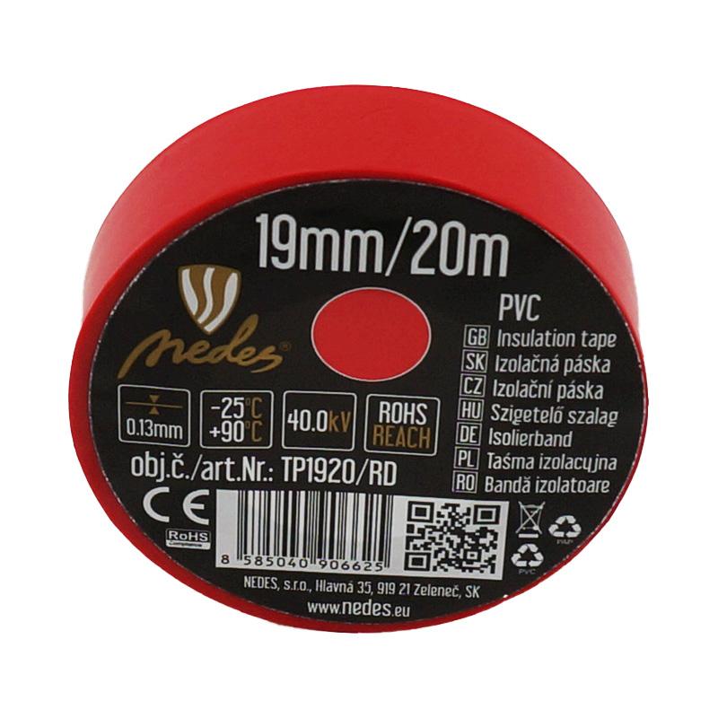 ISOLIERBAND PVC 19mm/20m ROT -TP1920/RD