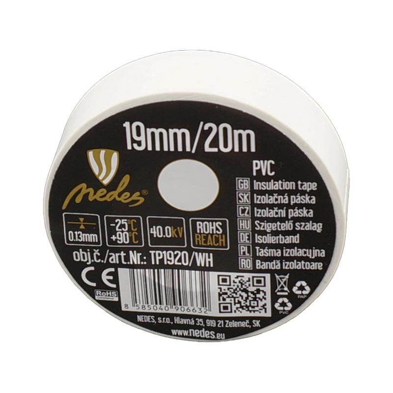 ISOLIERBAND PVC 19mm/20m WEISS -TP1920/WH