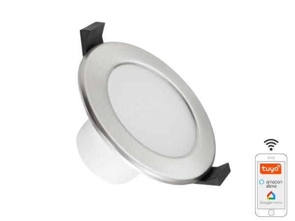 LED Smart Einbauleuchte WIFI 7W / IP44 / 3000K - 6500K / SI - LDL163/SW 1