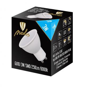 LED Leuchtmittel 3W - GU10 / SMD / 6500K - ZLS102