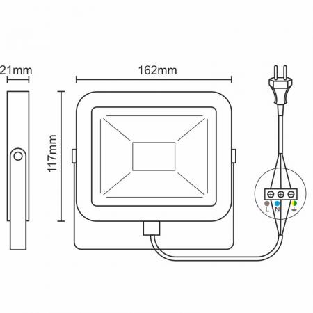 LED HQ Fluter 20W / 4000K / WH - LF2122