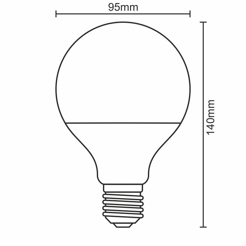 LED Leuchtmittel 18W - G95 / E27 / SMD / 4000K - ZLS922