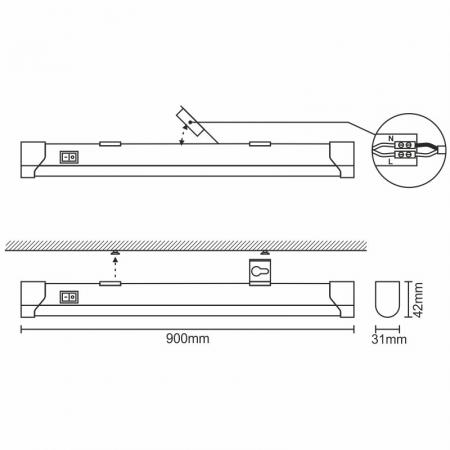 LED Leuchte 15W / IP20 BL / 900 / 2835 / 4000K - LNL923