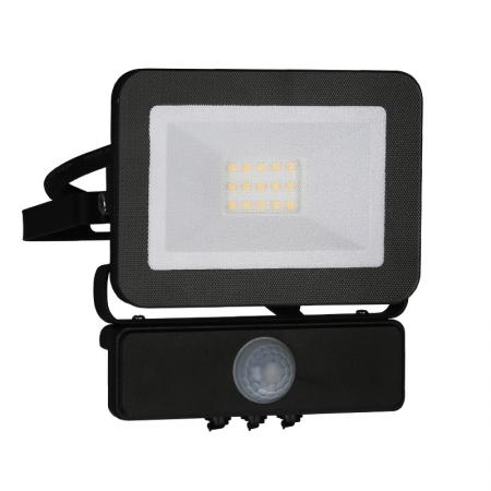 LED HQ Fluter 10W+PIR IP65 Sensor/4000K/BK/PS - LF2021S